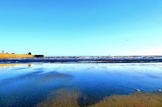 This wonderful winter’s day beachscape, packed with blue hues, was taken by Aled Jones.