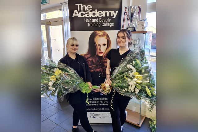 Gracie Miller, employed by Love My Hair in Kirkbymoorside and Caitlin Joyson, employed by Sanctuary Health, Hair and Beauty in Scarborough.