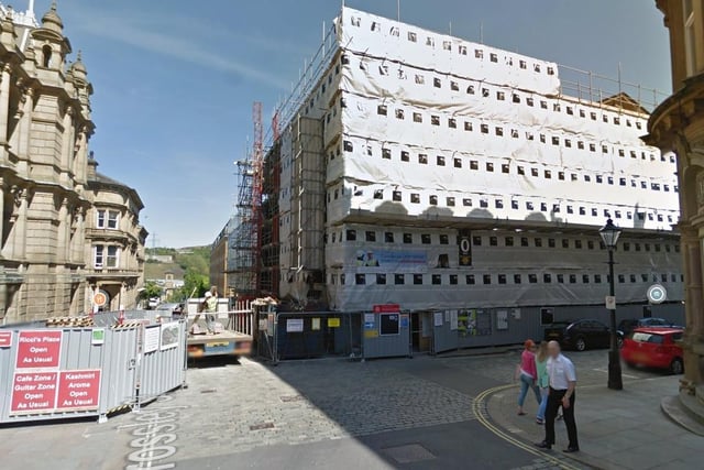 Back in 2015, the Princess Buildings in Halifax town centre underwent a major refurbishment. This moment was captured by the Google Street View cameras.