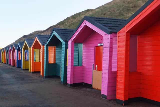Saltburn's colourful beach huts.
