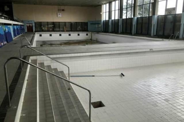 Inside the former indoor pool, which will have its foundations removed as part of the works.