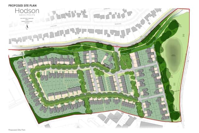 The outline plans for a large housing development to replace the college. (Photo: Hodson Architects)