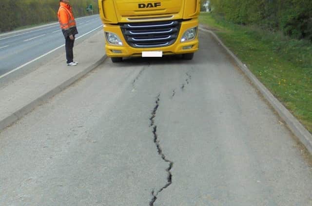This crack, found in the layby near Whitecross roundabout, will be repaired as part of the £50,000 improvement work.