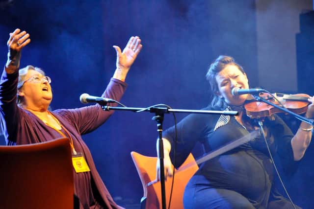 Norma Waterson and Eliza Carthy perform at a Whitby's Musicport festival.