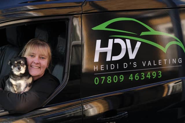 Mobile car cleaner Heidi Dhont arrives at every job with one of two chihuahuas Bentley