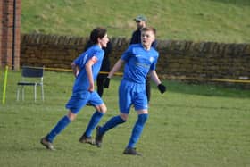 Heslerton Hedgehogs Under-13s celebrate a goal in their win at Sleights