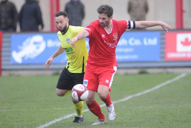 Skipper Pete Davidson is one of several Bridlington Town players playing through the pain barrier in recent weeks