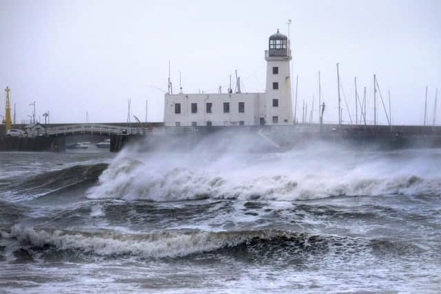 Storm Arwen, in this instance, hits Scarborough.