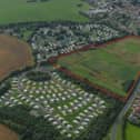 An aerial view of Church Lane, Cayton, near Scarborough.
