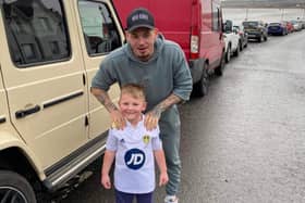 Kalvin Phillips with 5-year-old superfan Ronnie Watson