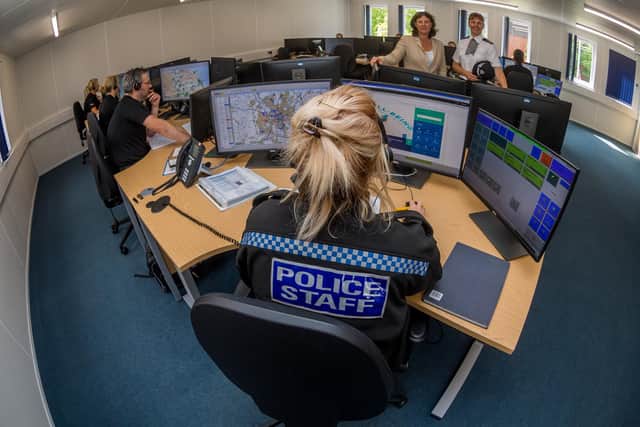 The North Yorkshire Police force control room building in York.