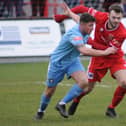 Lewis Dennison in actton for Bridlington Town during the 1-0 loss at home to Worksop 

Photos by Dom Taylor available to order by Emailing s70dom@gmail.com or on Facebook at DT Sports Photographs