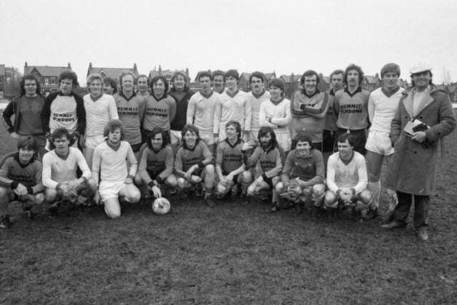 George Best turned up... and so did over 1,000 eager fans who wanted to see the former soccer wizard in action again. And Best treated them to an unforgettable afternoon as he turned on the old style in a special fund raising match at Lytham. Best was in a Lytham FC Chairman's XI who took on the present Lytham FC side to raise money for ground improvements at Ballam Road. Best is pictured above with the rest of the stars who joined him