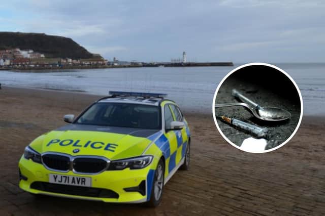 Two men have been remanded in custody after being charged with dealing drugs in Scarborough. Picture inset is illustrative.