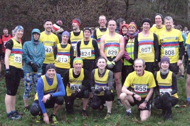 The Scarborough AC team at their home EY Cross country League meeting at Langdale End