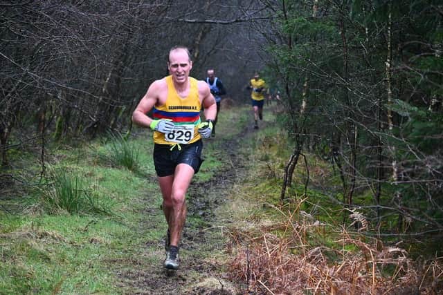Glyn Hewitt in action for Scarborough AC at their home EY Cross country League meeting at Langdale End