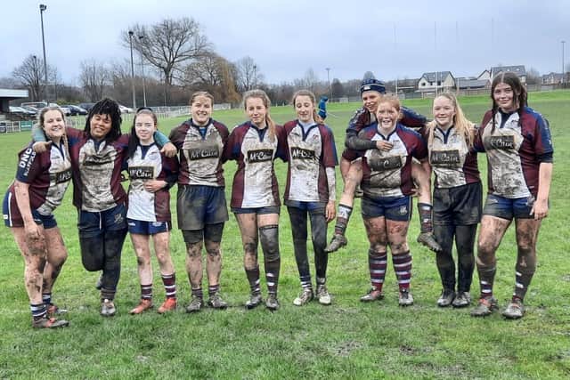 Scarborough RUFC Girls Under-18s line up at Castleford RUFC