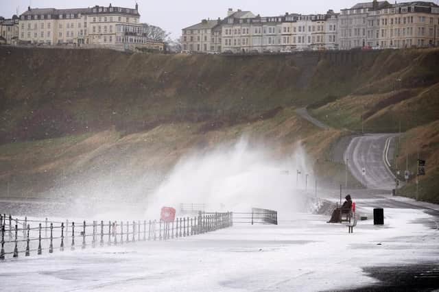 Storm Arwen brought large waves crashing along the North Bay.