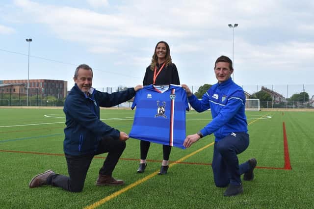 Whitby Town Academy's launch last year, from left, Graeme Hinchliffe, Kelly Coupland and Lee Bullock