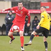 Matty Plummer in action during his second debut for Bridlington Town

Photos by Dom Taylor available to order by Emailing s70dom@gmail.com or on Facebook at DT Sports Photographs