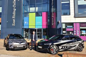 Neil Waterhouse, executive director: commercial and finance at East Yorkshire College with the new electric vehicles.