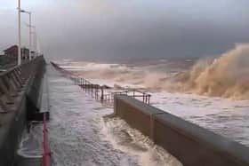 Waves hit Hornsea's seafront. Humberside Police officers have issue a warning to motorists as Storm Eunice heads to the East Riding area today (Friday, February 18).