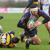 Dylan Robinson scores the second try for Scarborough RUFC