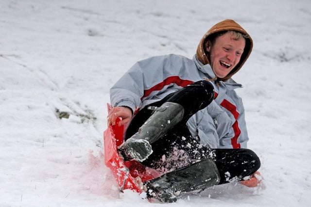 On Friday, many locals enjoyed the layer of fresh snow by getting their sledges out the cupboard for a it of winter fun.