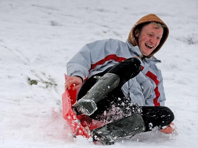 On Friday, many locals enjoyed the layer of fresh snow by getting their sledges out the cupboard for a it of winter fun.