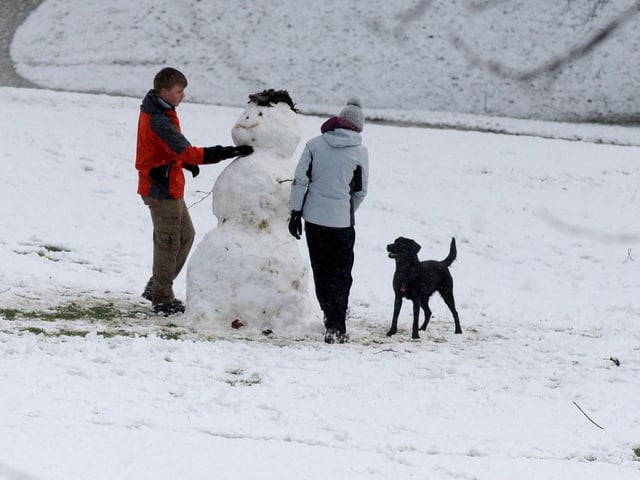 Has it even snowed if there isn't a snowman left behind? This pair really got into the wintery mood with a wonderful looking snowman.