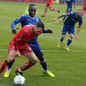 Declan Bacon in action for Alfreton in 2018