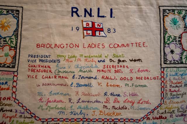 RNLI Bridlington is currently in possession of the table cloths which include the signatures of some well-known people from the world of entertainment such as Les Dawson, Paul Shane and Danny la Rue who all performed at the Bridlington Spa. Photo courtesy of RNLI/Mike Milner