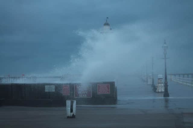 Storm Eunice hits Whitby - pic: Stewart Mallinson