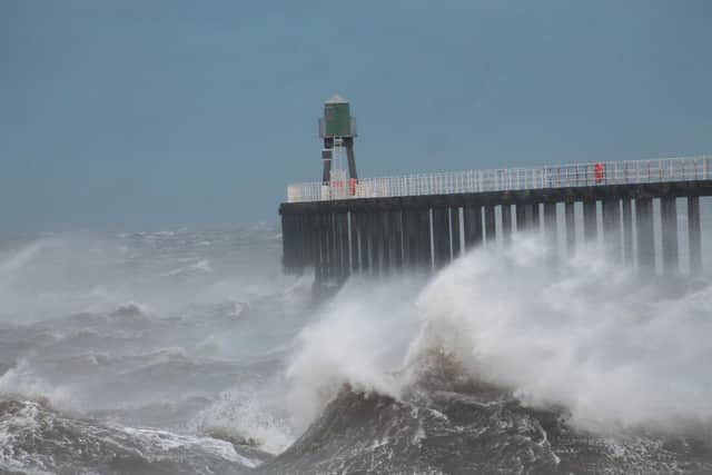 Storm Eunice hits Whitby - pic: Stewart Mallinson