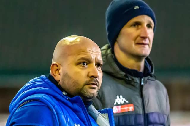 Whitby Town managers Nathan Haslam and Lee Bullock