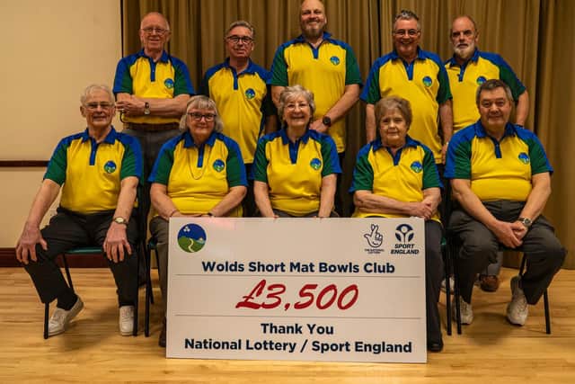 The Wolds Short Mat Bowls Club Merlins say thank you to National Lottery/Sport England for the £3,5000 grant they received to help their move to Ganton Village Hall