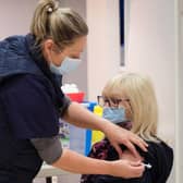 A patient receives their coronavirus vaccination at The Brunswick.