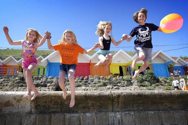 Enjoying the North Bay sunshine are Nancy Buxton-Tilley, Marnie Rae Kille, Esme Frances and Edward Frances.