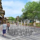 An artist’s impression of the proposed railway station public realm space.