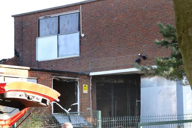 Damage to the derelict buildings