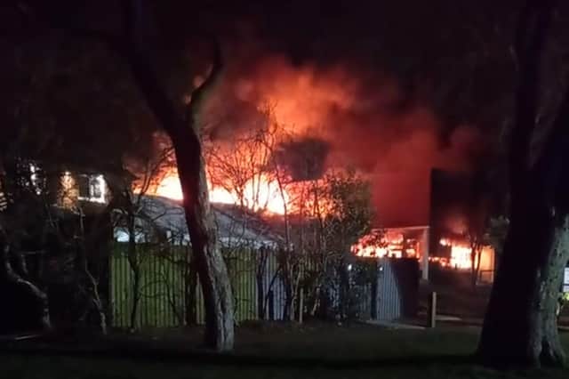The fire at the former Overdale School on Friday - pic: Rebecca Howitt