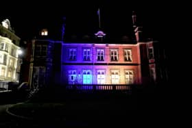 Scarborough Council illuminates the town hall in the national colours of Ukraine.