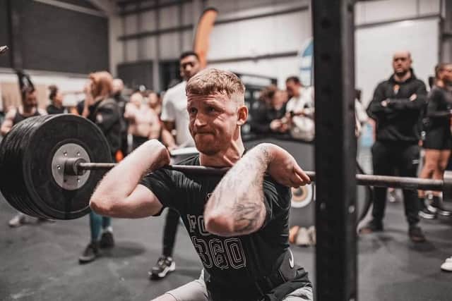 Matty Young during the weight lift section