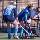 Lisette Vincent Jones in the thick of the action for Whitby in their defeat of Darlington