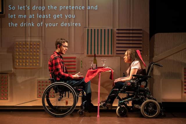 Jack Hunter and Maya Coates in Graeae's Kerbs which comes to the Stephen Joseph Theatre in March