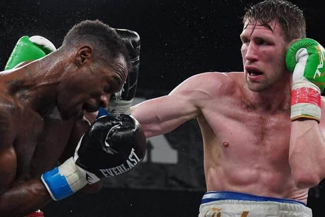 Scarborough boxer Matt Tinker in action during his win against Brandon Maddox