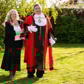 Cllr Eric Broadbent, pictured at the swearing in ceremony alongside wife Lynne in 2021, has been re-elected as Scarborough's Mayor for 2022/23.
