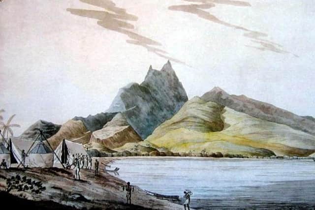 View of Matavai Bay, Tahiti - where Whitby's Captain James Cook sailed to.