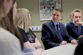 Gavin Williamson on a visit to Scarborough Sixth Form College - which he himself attended - in 2019.