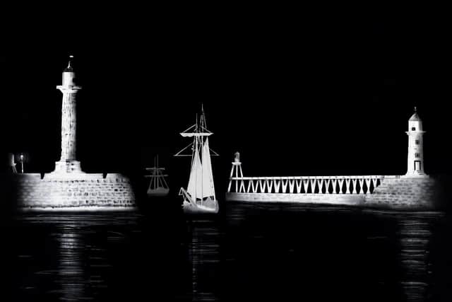 Whitby harbour, by Drawing in Dark, set to feature on the new Whitby signs.